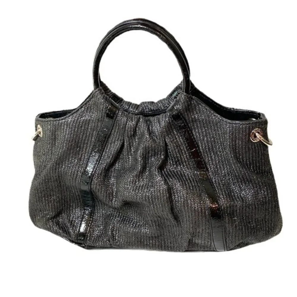 Relic Black Weave Style Black Satchel Purse